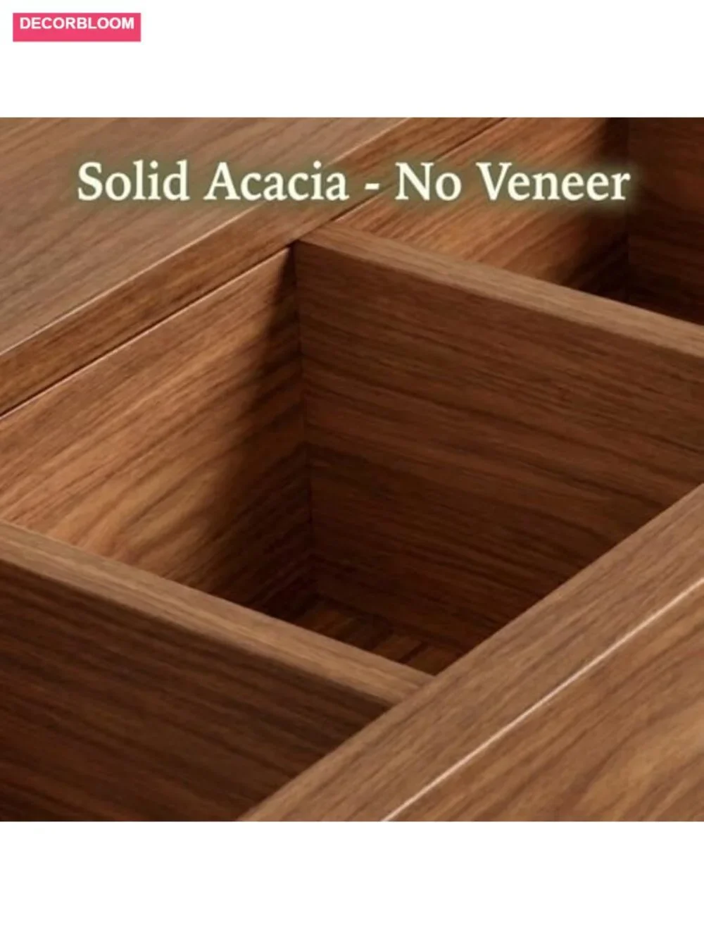 Acacia Wood Tea Bag Organizer with Drawer, 8 Removable Compartments, Holds 80+